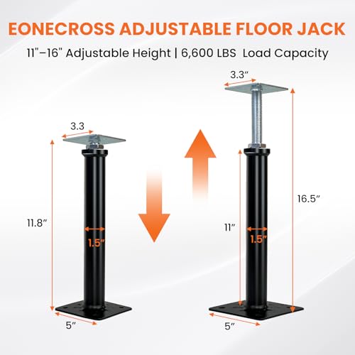 (6-Pack) 11"-16" House Floor Jacks for Leveling, 6,600 lbs Heavy Duty Adjustable Jack Post, Galvanized & Painted Permanent Basement Support Posts for Crawl Space, Joists, Beams and Foundations - size: 11‘’-16‘’（6 pack）
