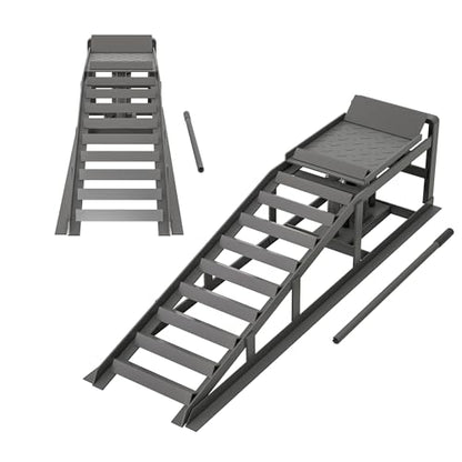 2 Pack Hydraulic Car Ramps, Rpuzonier 5T 11000lbs Low Profile Car Lift Service Ramps Truck Trailer Garage, Height Hydraulic Vehicle Ramps for DIY Repair Stores Auto Beauty Stores (Gray) - size: Gray