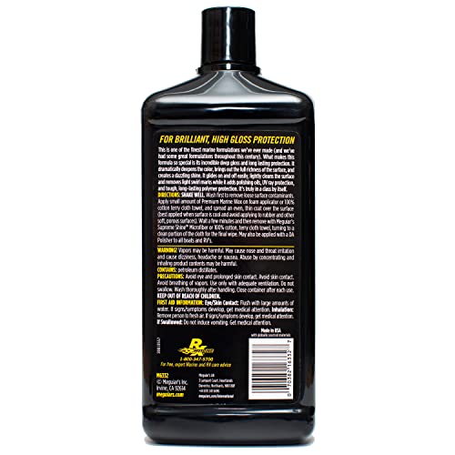 Meguiar's M6332 Flagship Premium Marine Wax, Easy to Use Boat Polish and Wax, Remove Scratches, Swirls, and Oxidation While Leaving Lasting Protection, 32 Oz Bottle - size: 32 Fl Oz (Pack of 1)