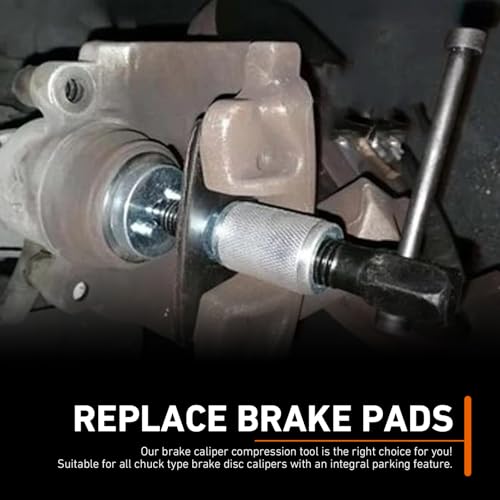 Brake Caliper Compression Tool Set, Car Disc Brake Caliper Piston Rewind Tool, Chrome-Plated Steel Brake Caliper Tool, Universal Rear Brake Pad Replacement Compression Tool