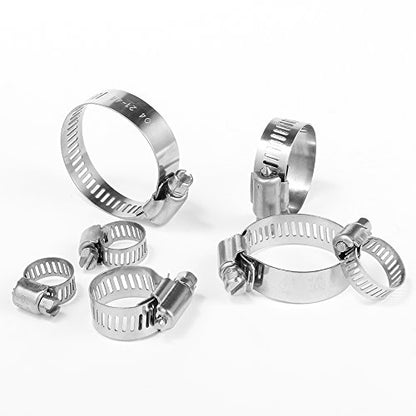 LOKMAN 20 Pack Stainless Steel Hose Clamp Adjustable 5/8'' - 1'' (16-25mm) Worm Gear Hose Clamp, Metal Fuel Line Pipe Clamp for Plumbing, Automotive And Mechanical Application - size: 16-25mm