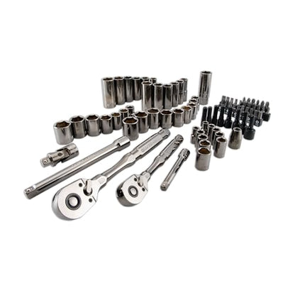 CRAFTSMAN OVERDRIVE 80-Piece Gunmetal Chrome Mechanics Tool Set, Standard SAE/Metric Socket Set, with Hard Case (CMMT99080L)