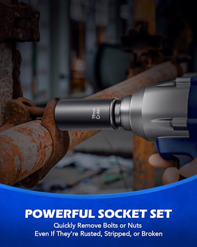 Orion Motor Tech Twist Socket Tool Set, 1/2" Drive 5pc Nut and Bolt Extractor Set, Rounded Bolt & Stripped Lug Nut Remover Tool Kit