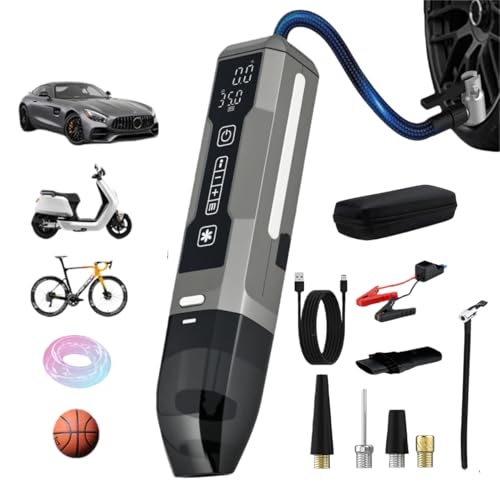 AUTOPALS 6 in 1 Cordless Car Portable Vacuum Cleaner, 150PSI Inflator, Air Pump with Pressure Gauge, Lighting, Jump-Start, Type-C Charging, LED Display, Multi-Nozzles for Car, Home, Office - color: Car Vacuum Cleaner