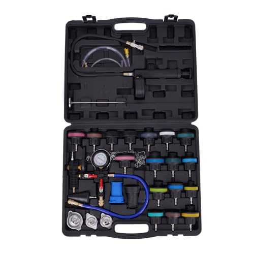 MOCA 28pc Motor Tech Coolant Pressure Tester & Vacuum Refill Kit, Complete automotive coolant system maintenance set includes vacuum pump and refill accessories for efficient vehicle coolant servicing - size: 28 PCS
