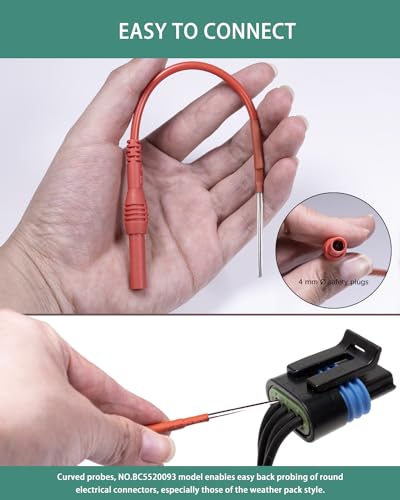 2 PCS Silicon Flexible Spoon Back Probes, Back Probe Pins Automotive Compatible with 4mm Banana Plug Test Leads