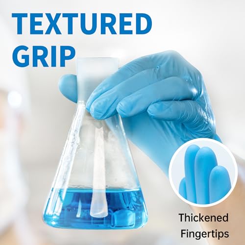 Medguy Medical Blue Nitrile Disposable Exam Gloves, 4 Mil 100 Pcs Powder-Free Latex-Free Food-Safe for Lab Cooking Cleaning - color: X-large (Blue)