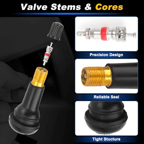 37PCS Quick Tire Valve Change Tool Kit, Tire Valve Stem Core Removal Replacement Tool for Cars Motorcycles Lawn Mowers ATVs Trucks Etc, with 4-Way Valve Tool, TR413/TR414/TR418 - size: Set B