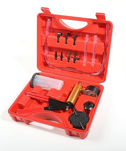 ESEWALAS Brake Bleeder Kit,Brake Bleeder Vacuum Pump Kit with Adapters,Car Accessories 2 in 1 Brake Fluid Bleeder Kit Hand held Vacuum Pump Test Set,Car Brake Clutch Bleeder Tool