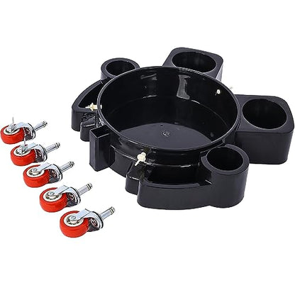 5 Gallon Bucket Dolly with Wheels and 360° Swivel Casters Heavy Duty Rolling Bucket Cart for Car Wash Detailing with Grit Guard Insert and Locking Brakes Holds 3-5 Gal Bucket for Car Washer