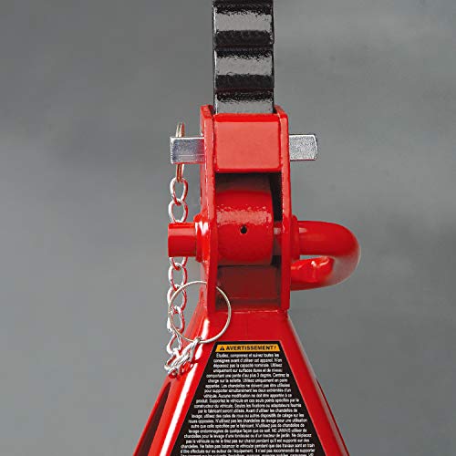 BIG RED T42002A Torin Steel Jack Stands: Double Locking, 2 Ton (4,000 lb) Capacity, Red, 1 Pair - size: 2 Ton, style: Double Locking