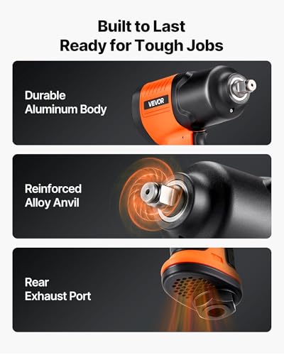 VEVOR Air Impact Wrench, 1/2" Drive Pneumatic Impact Wrench Up to 1100 ft-lbs Reverse Torque, 7500RPM 4-Speed Adjustable & Lightweight Pneumatic Gun for Auto Repairs and Maintenance - style: 1/2" 1100 ft-lbs