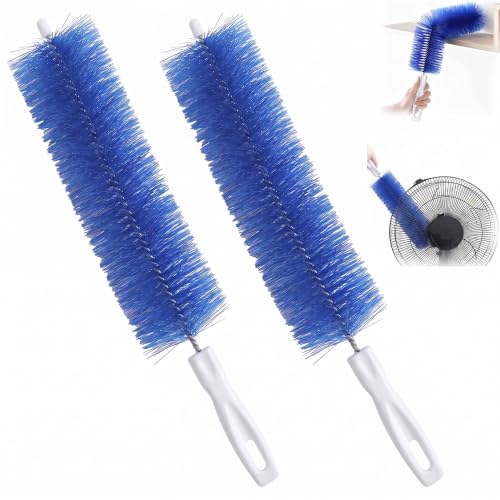 Fan Cleaning Brush, Bendable Microfiber Head, Microfiber Duster for Electric Fan and Blind, Reusable Dust Remover Washable ldeal for Electric Fans Air Conditioning, Home Car Vents, Curtain (Blue 2PCS) - color: Blue 2pcs