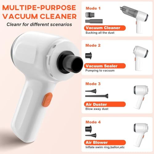 Mini Car Vacuum Cleaner, Small Handheld Vacuum Portable Cordless 3 in 1 Dust Buster & Air Blower & Hand Pump, 15000PA Rechargeable Hand Vacuum High Power for Car, Home, Office