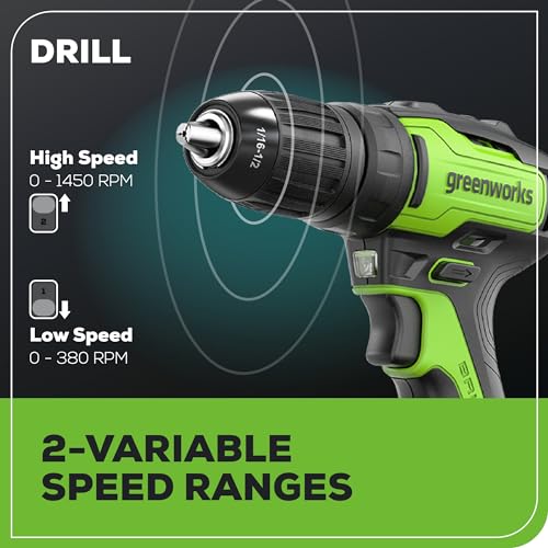Greenworks 24V Brushless 2PCS Cordless Brushless Power Tool Combo Kit, include 310 in-lbs Drill Driver, 18,000 OPM Multi Tool, 2 x 2Ah Batteries and Charger - size: 2PCS Combo Kits(Drill+Multi-Tool)