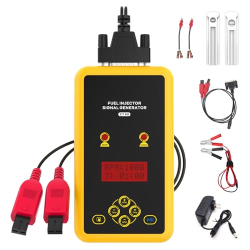 Fuel Injector Tester and Cleaner,12V&70V Fuel Injector Cleaner Kit for GDI,Adjustable Pulse Width RPM & Time,Suitable for Ordinary and High-Pressure Fuel Injectors, CT60