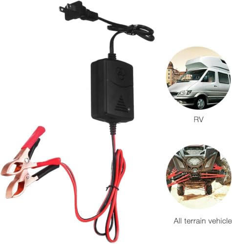 Car Battery Charger 12V 1A Battery Charger Maintainer Trickle Charger for Boats Motorcycles ATVs Riding Mowers & Car Truck SUV RV 1Pcs (2)