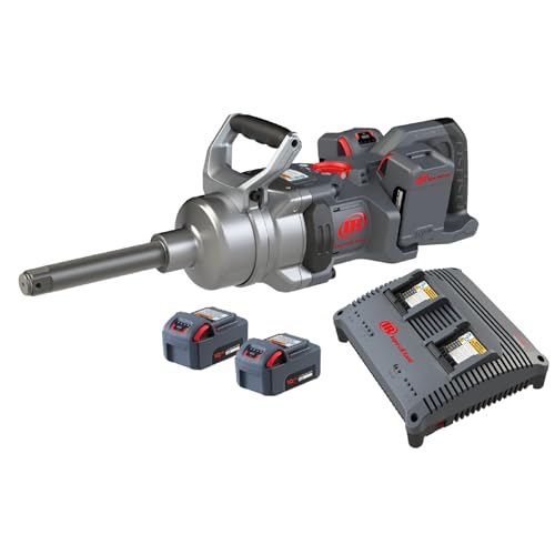 Ingersoll Rand W9691-K4E Cordless 1" High-Torque Impact Wrench Kit with 2" Extended Anvil, Includes 4 BL2022 5.0Ah Batteries and Dual-Bay Charger - size: Extended Anvil, style: 4 Battery Kit