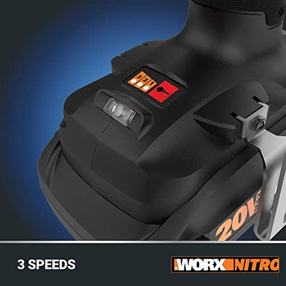 WORX Cordless Impact Wrench 20V 1/2" Brushless, WX272L | 3-Speed Control; 1/2-Inch Anvil; 2.0Ah Battery & 2.0Ah Charger Included; PowerShare - style: 20V Cordless Brushless Impact Wrench(Battery Pack & Charger)