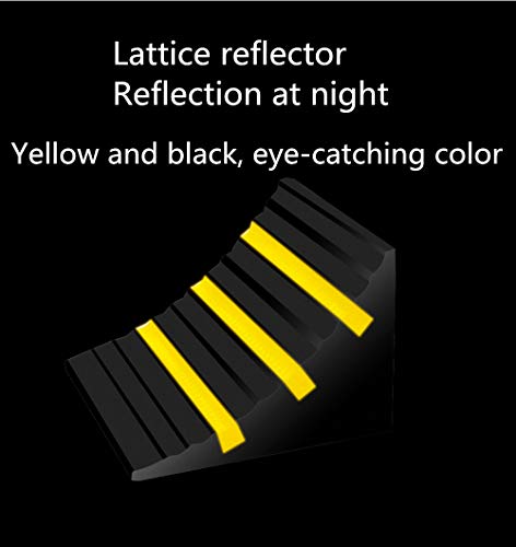 2 Pack Heavy Duty Large Solid Rubber Wheel Chocks for Travel Trailer Hauler Truck Fire Truck Commercial Vehicle RV with Reflective Tapes 13.4" x 6" x 7.3" Black and Yellow