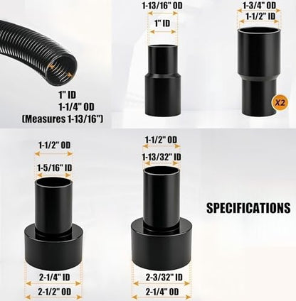 10 Ft Dust Collection Hose Kit with 5 Fittings Ultimatefor Woodworking Power Tools,Home Use and Wet/Dry Shop Vacuums - size: 10FT HOSE KITS