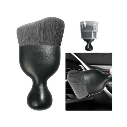 Ziciner Car Detailing Brush, Curved Soft Bristles Auto Removal Dust Collectors, Universal Vehicle Dashboard, Air Conditioner Vents etc Interior Cleaning Tool Accessories (Gray) - color: Gray, size: 1 PC