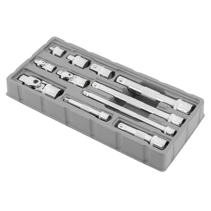 Ingersoll Rand 11-Piece Socket Accessory Set, Chrome Vanadium Steel, Includes U-Joints, Adapters & Extensions in 1/4", 3/8", 1/2" Drive, with Thermoform Organizer Tray – 752055X - style: Socket Accessory