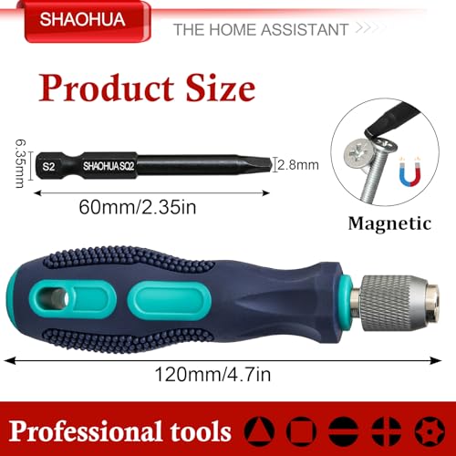11PCS Square Drive Bits, 10PCS #2 Square Screwdriver Bits and 1PCS 1/4 Hex-Shank Magnetic Bit Driver, 2.3" Long Square Bit, S2 Alloy Steel Pocket Hole Jig System SQ2 Bits, SQ2 Impact Driver Bits - style: Square Drill Bits SQ2 60MM & Tool