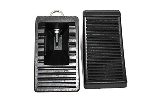 MaxxHaul 50011 Heavy-Duty Rubber Wheel Chocks with Eyebolt, Anti-Slip Design for Trailers, RVs, and Trucks (6.5" x 3.75" x 4") - 2 Pack - size: MaxxHaul 50011- 6-1/2" x 3-3/4" x 4"
