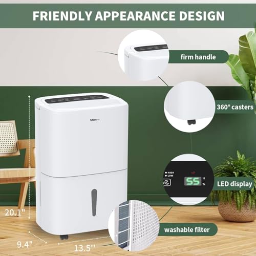80 Pints Energy Star Dehumidifier with Drain Hose and WIFI for Large Spaces up to 5,000 Sq.Ft, Auto Defrost & Continuous Drainage - Ideal for Home Basements, Bathroom, and Bedroom - color: 5,000 Sq.Ft with WIFI