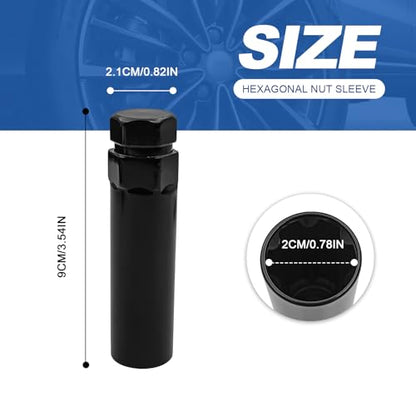 6 Spline Lug Nut Removal Tool Kit - Wheel Lock Key Socket for 21mm (13/16") and 22mm (7/8") Hex, Compatible with Fuel Rims & Aftermarket 6 Spline Tuner Nuts