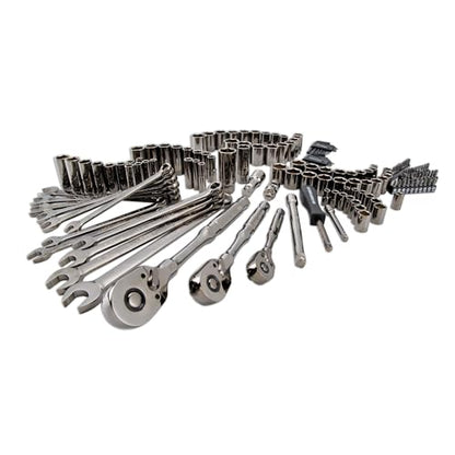 CRAFTSMAN OVERDRIVE 154-Piece Gunmetal Chrome Mechanics Tool Set, Standard SAE/Metric Socket Set, with Hard Case (CMMT99154L)