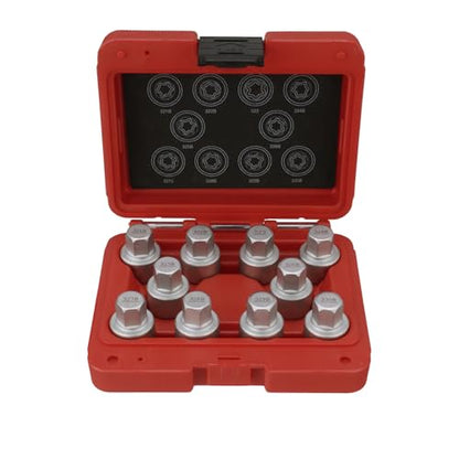 LTI TOOLS Wheel Locking Nut Key Kit 10 pcs, Compatible with Mercedes Benz “C” - Wheel Lock Key Set Lug Nut Removal Kit (LT4181)