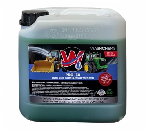 Wash Chems Pro 30 Touchless Industrial Construction Equipment One Step Detergent Soap Concentrate No Brushing, Commercial Grade Professional Auto Foam Cleaner (1 Gallon) - size: 128 Fl Oz (Pack of 1)