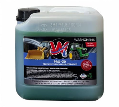 Wash Chems Pro 30 Touchless Industrial Construction Equipment One Step Detergent Soap Concentrate No Brushing, Commercial Grade Professional Auto Foam Cleaner (1 Gallon) - size: 128 Fl Oz (Pack of 1)