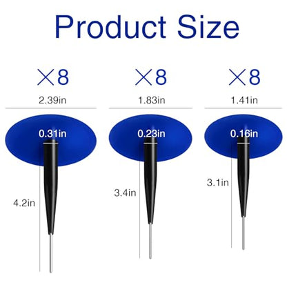 24 Pcs Tire Plug Patch Kit Automotive Tyre Repair Plug Patch Mushroom Nail 0.14' x 1.42', 0.22' x 1.82', 0.3' x 2.37' Wrapped Stems (8pcs Each) for Car Motorcycle Truck Bus, Agricultural Tyres