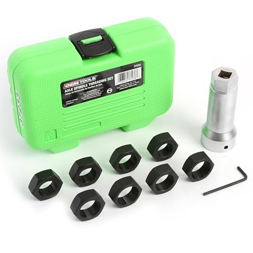 OEMTOOLS Axle Spindle Rethreading Tool Kit for Damaged Axle Spindles | Thread Repair Kit, Metric and SAE Thread Chaser Kit for Universal Fit, Green Storage Case Included