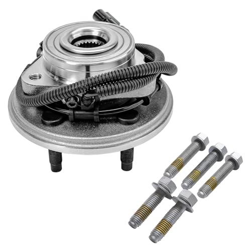 Detroit Axle - 4pc Steering Knuckles Kit for 02-05 Ford Explorer Mercury Mountaineer, 2 Rear Steering Knuckles & Wheel Bearing Hubs 2 Front Wheel Bearing and Hubs 2002 2003 2004 2005 Replacement - size: 4UW47703/Kit