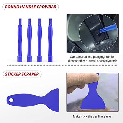 Nilight Trim Removal Tool 102 Pcs, Auto Push Pin Bumper Retainer Clip Set Fastener Terminal Remover Tool Round Handle Crowbar Kit Car Panel Radio Removal Auto Clip Pliers - color: 102 Clips+ Remover Tools Blue
