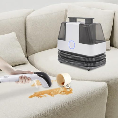 110V Portable Fabric Carpet & Couch Deep Cleaner Machine, Handheld Rug Spot Extractor for Home Stairs Car Upholstery, Lightweight Washer with Spray Brush, US Plug