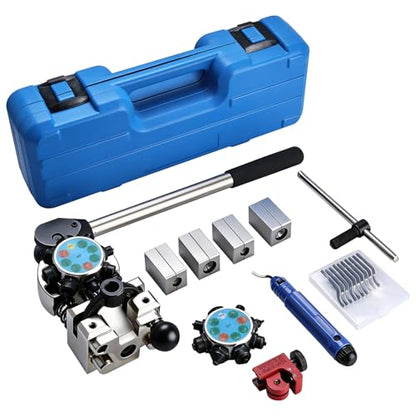 8MILELAKE Brake Line Flaring Tool Kit, 45 & 37 Degree Flaring Tool Set, Single Bubble Double Flare Tool for Brake Lines, Brake Tube Line Flaring Tool for 3/16" 1/4" 5/16" 3/8"