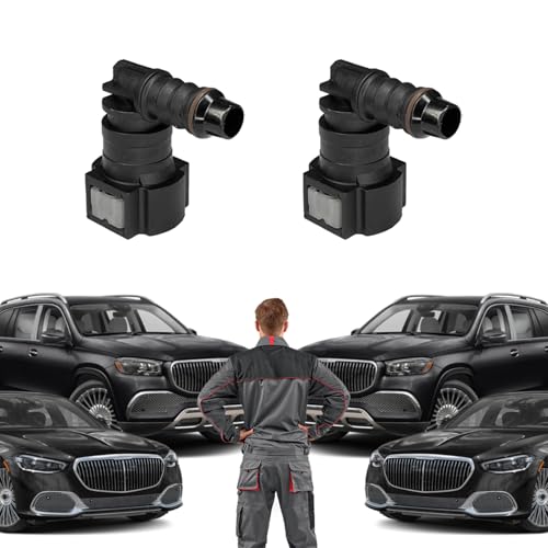 2PCS Fuel Line Quick Connector, 90° Elbow Quick Connect Fuel Line Fittings Repair Kit, High Pressure Oil Pump Fuels Hose Pipe Quickly Connect Plug for 3/8 SAE to 5/16 ID Nylon Tubing（Elbow） - size: Elbow