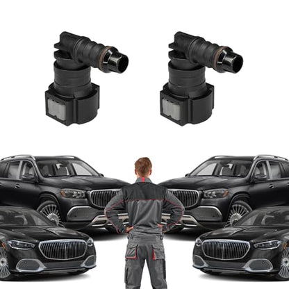 2PCS Fuel Line Quick Connector, 90° Elbow Quick Connect Fuel Line Fittings Repair Kit, High Pressure Oil Pump Fuels Hose Pipe Quickly Connect Plug for 3/8 SAE to 5/16 ID Nylon Tubing（Elbow） - size: Elbow