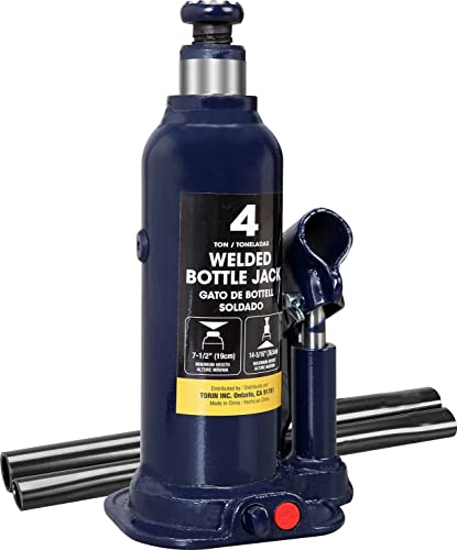 BIG RED 4 Ton (8,000 LBs) Torin Welded Hydraulic Car Bottle Jack for Auto Repair and House Lift, Blue, AT90403UR - color: Blue, size: 4 Ton
