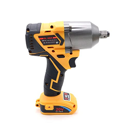 500 ft-lbs maximum torque, 20V 1/2 inch cordless impact wrench-brushless, 4-speed adjustment, automatic start and stop.(Host only/Without battery). - size: 1/2 600Nm