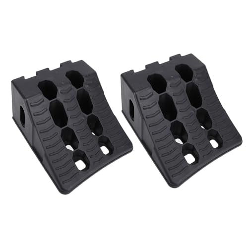 Fabater Wheel Chock, 2PCS Heavy Duty Wheel Stoppers, Tire Stopper Block Set, Autinative Wheel Wedge, Triangular Vehicle Service Ramps for Parking, Garag, Home, Maintenance