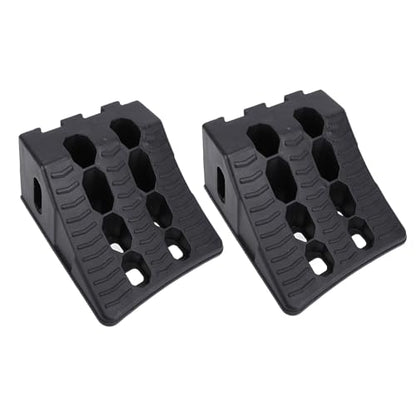 Fabater Wheel Chock, 2PCS Heavy Duty Wheel Stoppers, Tire Stopper Block Set, Autinative Wheel Wedge, Triangular Vehicle Service Ramps for Parking, Garag, Home, Maintenance