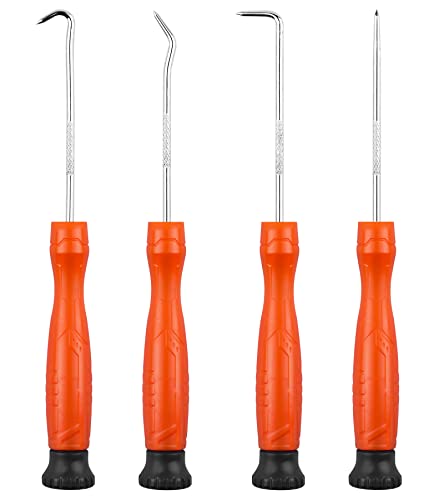 4-Piece Pick and Hook Set, Car Auto Oil Seal/O-Ring Seal Gasket Pick Mini Hooks Puller Remover (4 Piece)