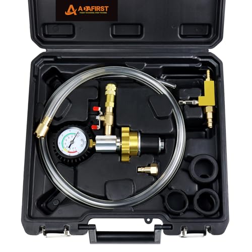 Automotive Radiator Coolant Vacuum Refill Tool Kit, Engine Cooling System Vacuum Purge & Fill Tool Set with Universal Adapters (O.D. 32mm 35mm 40mm 45mm) for Car SUV Truck Airlift, Black Case - color: Black Case