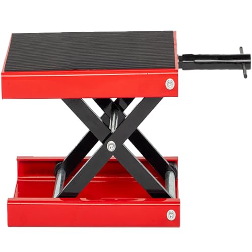 Motorcycle Lift Jack 1100 lbs Scissor Jack Stand | Adjustable Height 3.25"-13.25", Heavy Duty Steel, For Dirt Bikes, ATVs, Scooters, Garage Maintenance